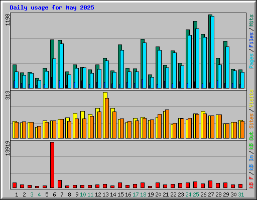 Daily usage for May 2025