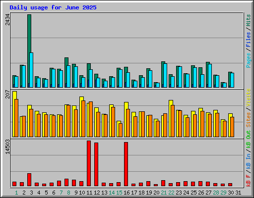 Daily usage for June 2025