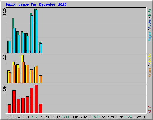 Daily usage for December 2025