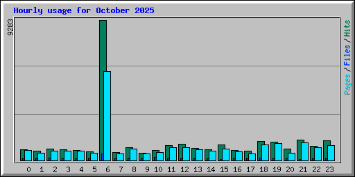Hourly usage for October 2025