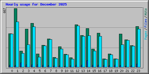 Hourly usage for December 2025